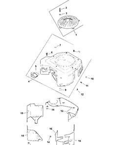 Kohler Cv730-0055 Blower Housing And Baffles Diagram and Parts List for M48-KH 53AH8CT2050-25HP Cub Cadet Lawn Tractor